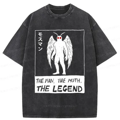 Tokyo-Tiger Funny Mothman Washed T-Shirt