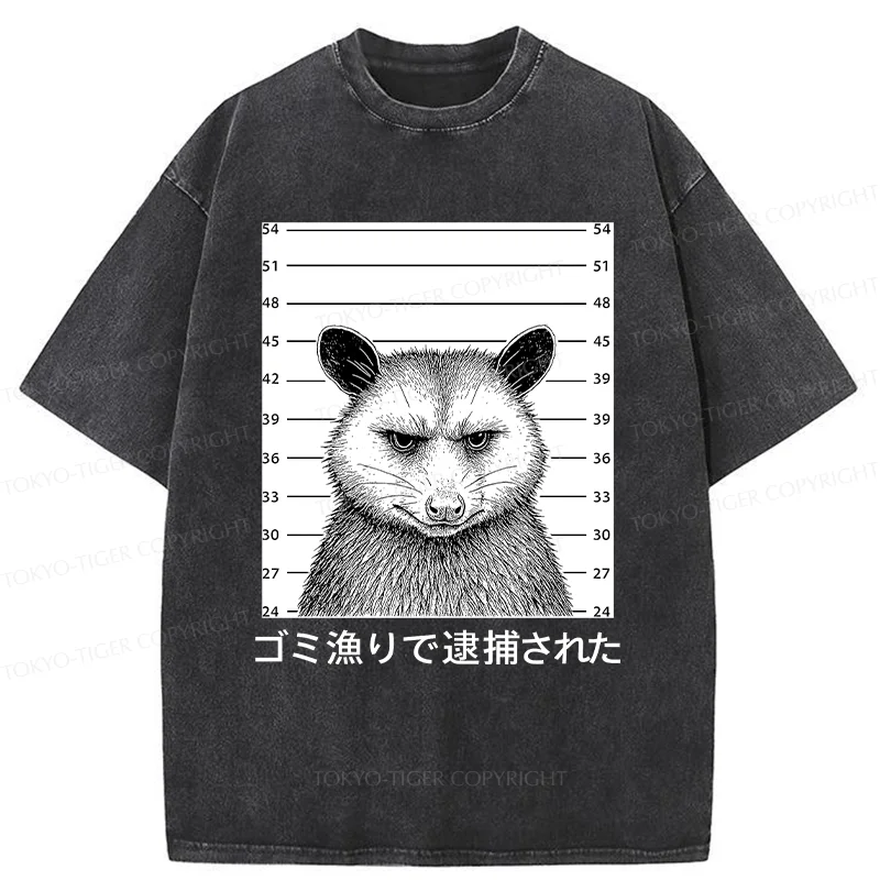Tokyo-Tiger Captured Possum Washed T-Shirt