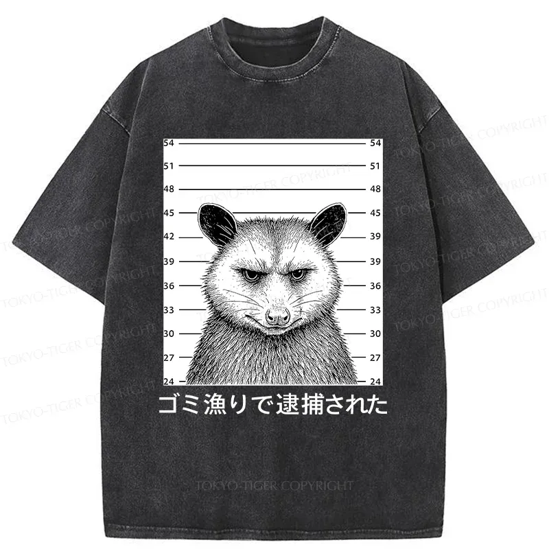 Tokyo-Tiger Captured Possum Washed T-Shirt