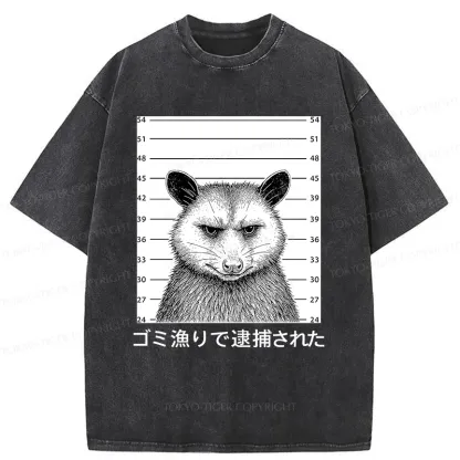Tokyo-Tiger Captured Possum Washed T-Shirt