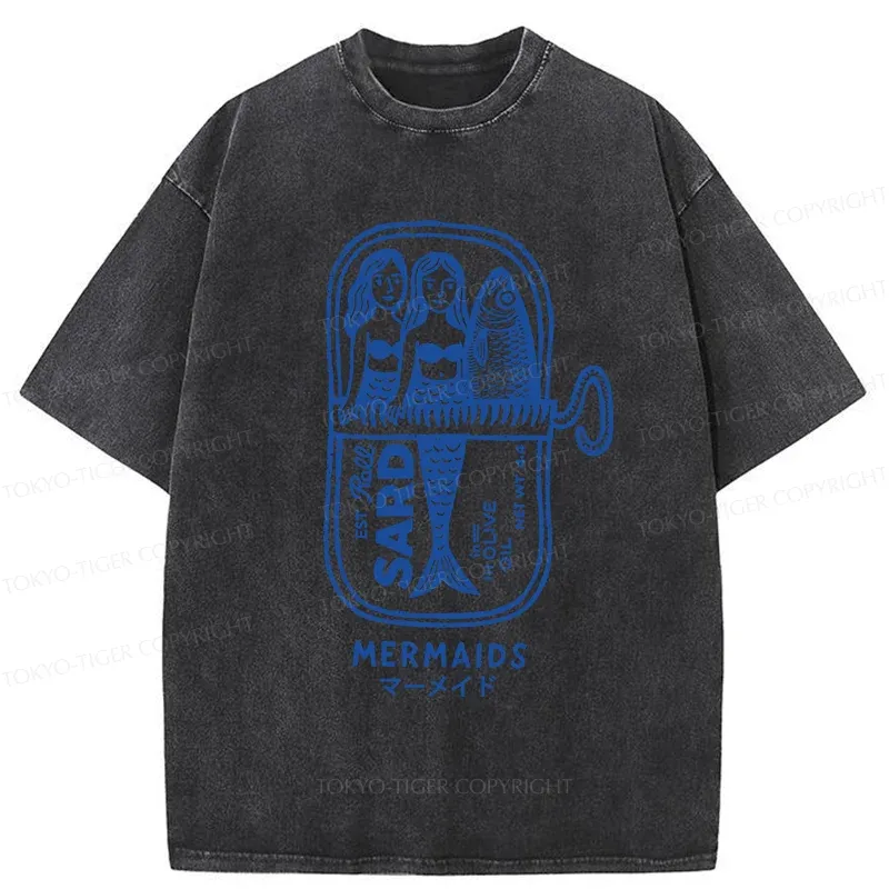 Tokyo-Tiger Mermaid Can Washed T-Shirt