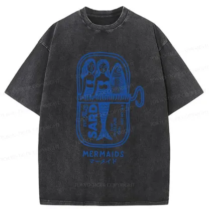 Tokyo-Tiger Mermaid Can Washed T-Shirt