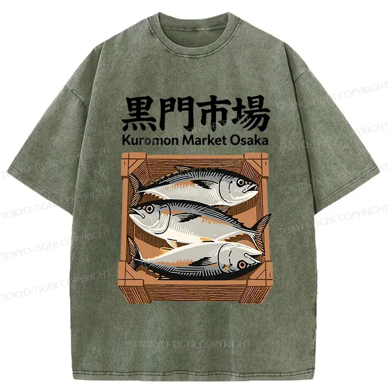 Tokyo-Tiger Kuromon Market Washed T-Shirt