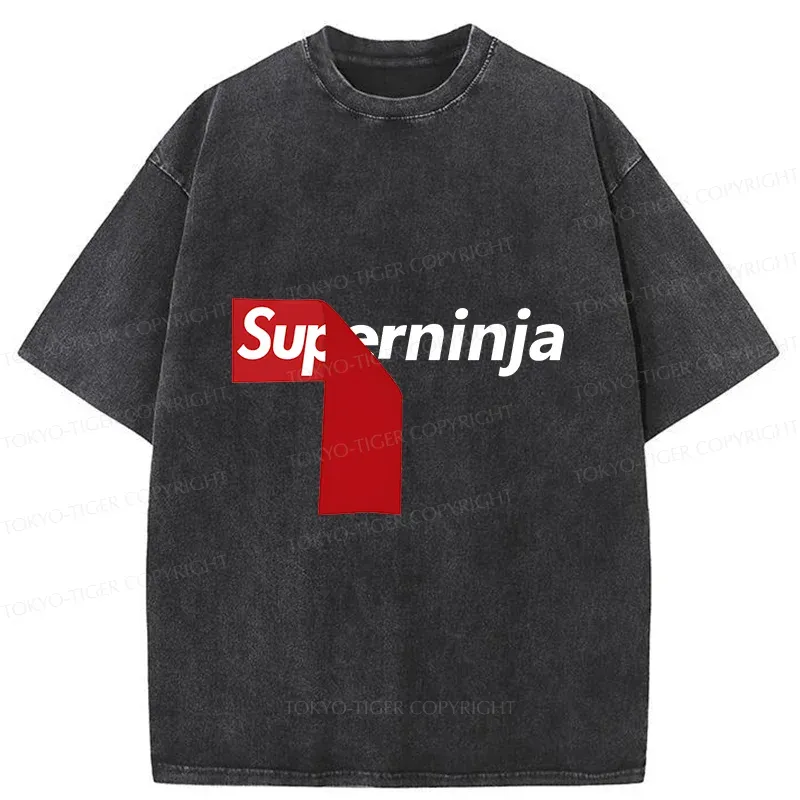 Tokyo-Tiger Funny Ninja Joke Washed T-Shirt