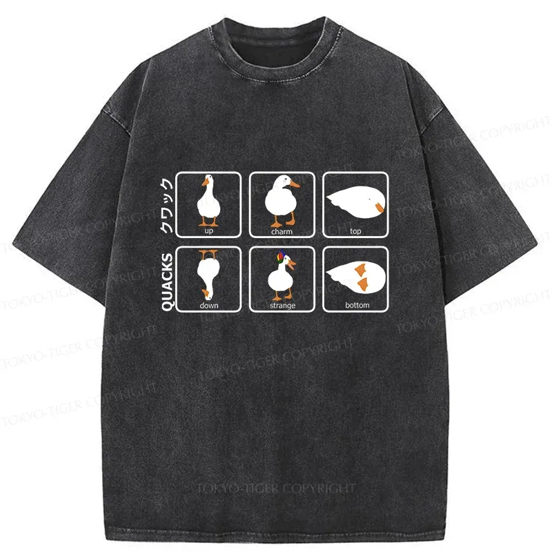 Tokyo-Tiger 3D Illustration Of A Duck Washed T-Shirt