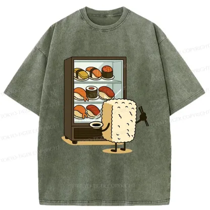 Tokyo-Tiger Rice Ball Is Choosing Sushi Washed T-Shirt