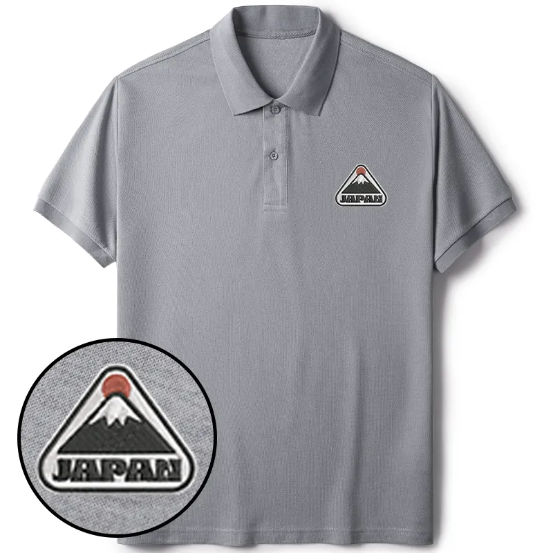 Tokyo-Tiger Mount Fuji Japan Embroidered Polo T-Shirt