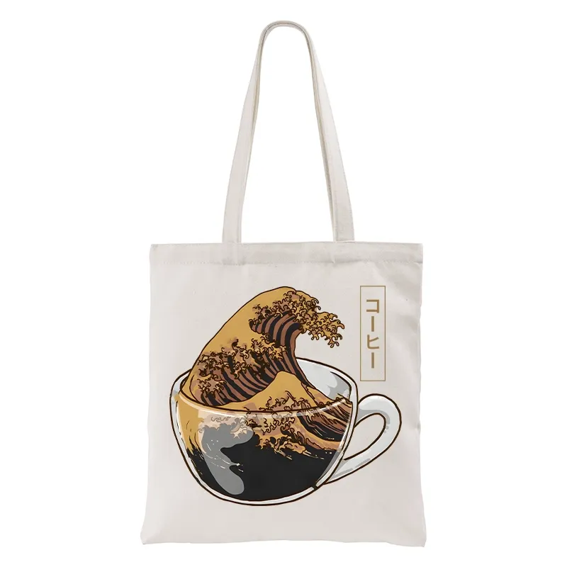 Tokyo-Tiger Coffee Wave Tote Bag