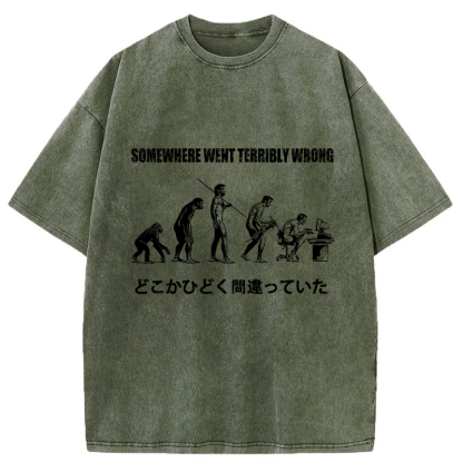 Tokyo-Tiger Evolve Into An Office Worker Washed T-Shirt
