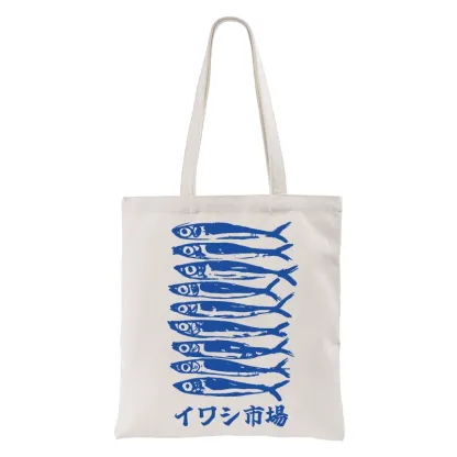 Tokyo-Tiger Sardine Market Tote Bag