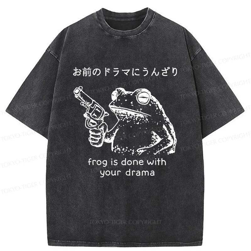 Tokyo-Tiger Frog That Is Tired Of Others Washed T-Shirt