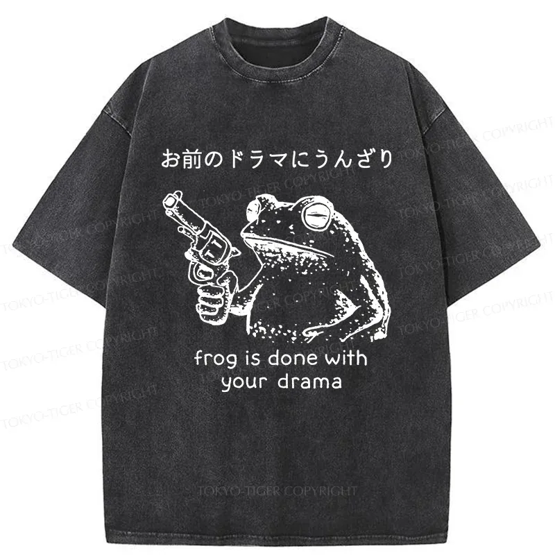 Tokyo-Tiger Frog That Is Tired Of Others Washed T-Shirt