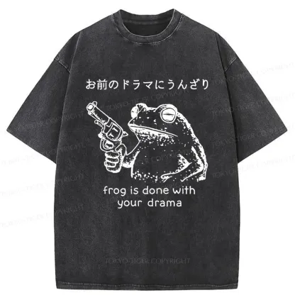 Tokyo-Tiger Frog That Is Tired Of Others Washed T-Shirt