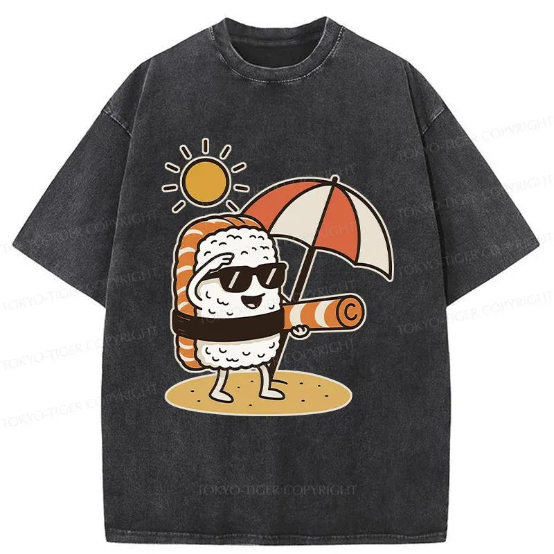 Tokyo-Tiger Summer Sushi Washed T-Shirt