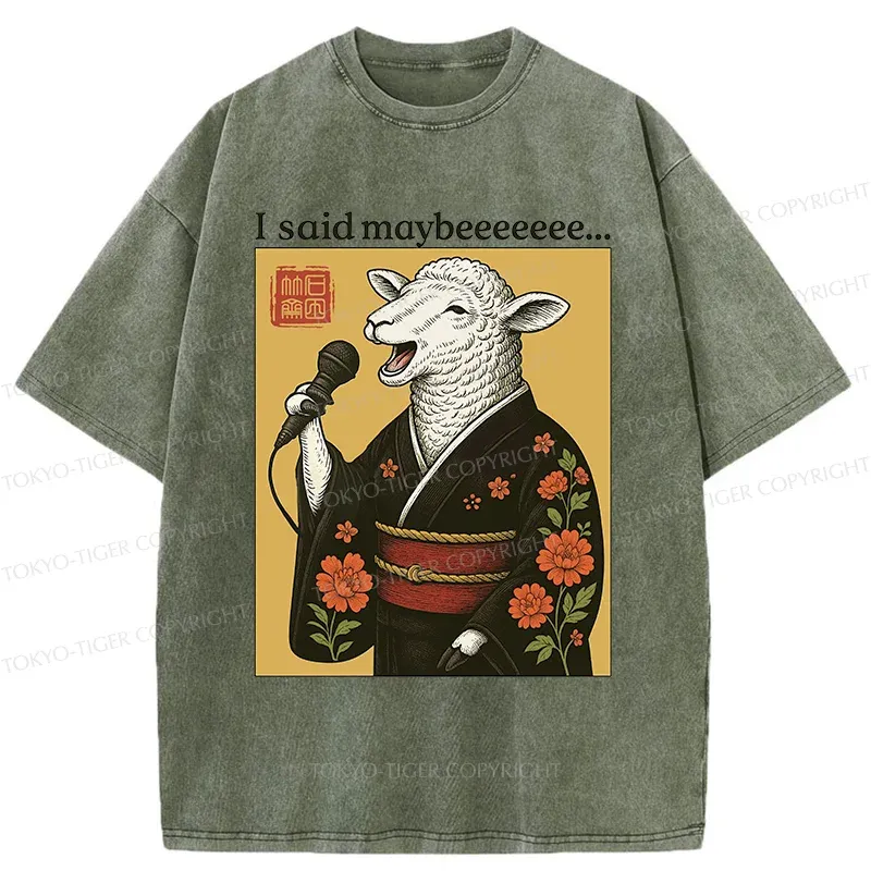 Tokyo-Tiger Singing Sheep Washed T-Shirt