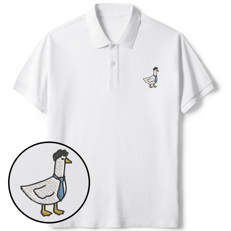 Tokyo-Tiger Goose With Tie Embroidered Polo T-Shirt