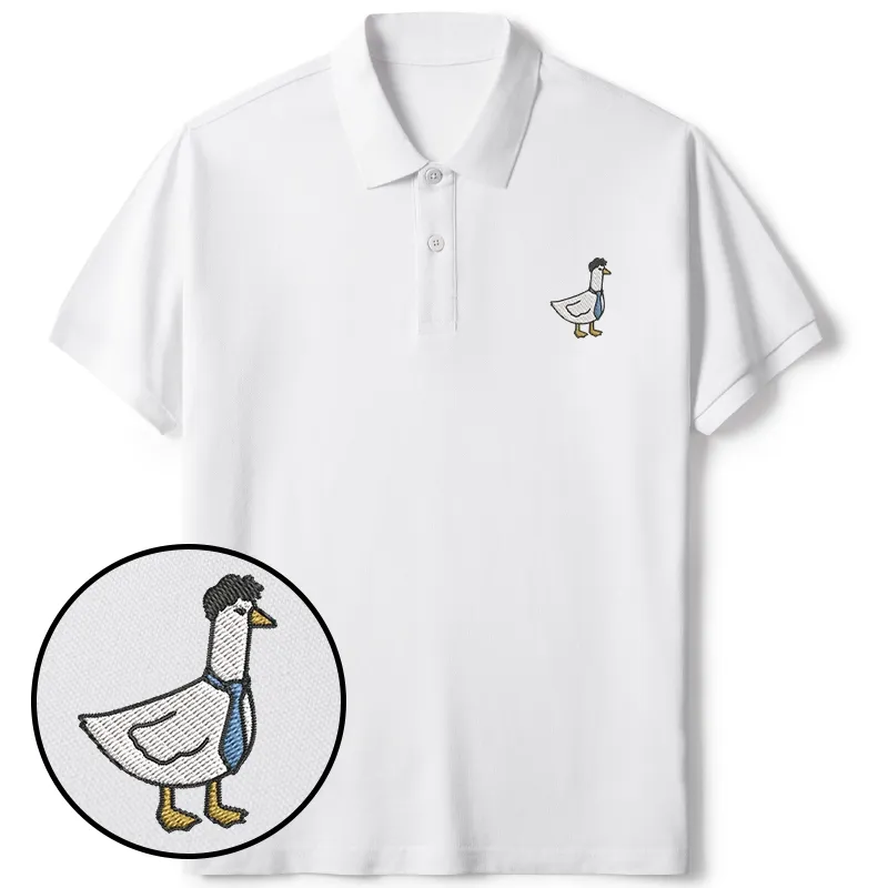 Tokyo-Tiger Goose With Tie Embroidered Polo T-Shirt
