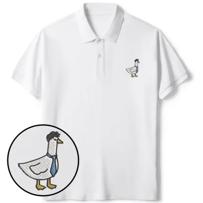 Tokyo-Tiger Goose With Tie Embroidered Polo T-Shirt