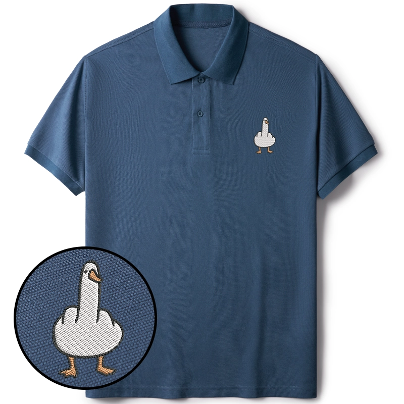 Tokyo-Tiger Funny Goose Embroidered Polo T-Shirt