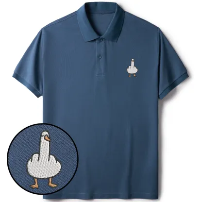 Tokyo-Tiger Funny Goose Embroidered Polo T-Shirt