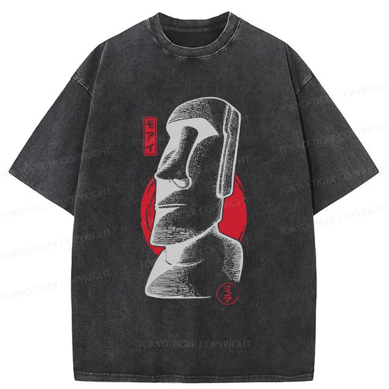 Tokyo-Tiger Moai Japan Washed T-Shirt