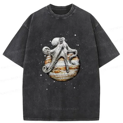 Tokyo-Tiger Octopus And The Planet Washed T-Shirt