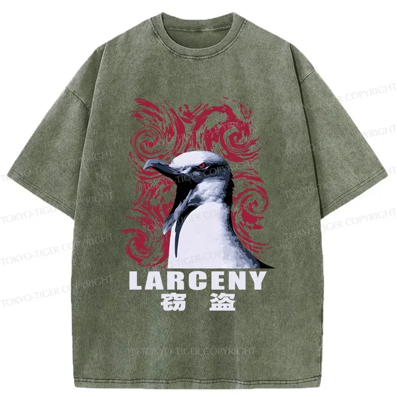 Tokyo-Tiger Stealing Seagull Washed T-Shirt