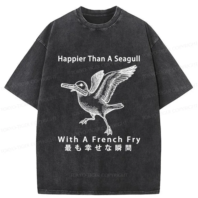 Tokyo-Tiger Happy Seagull Washed T-Shirt