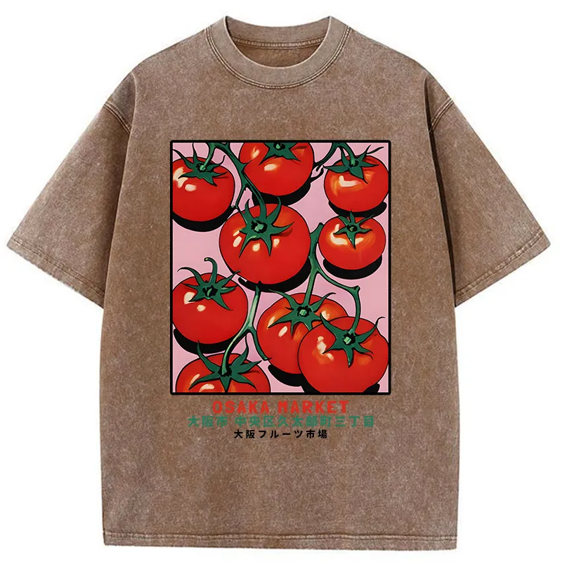 Tokyo-Tiger Osaka Market Tomato Washed T-Shirt