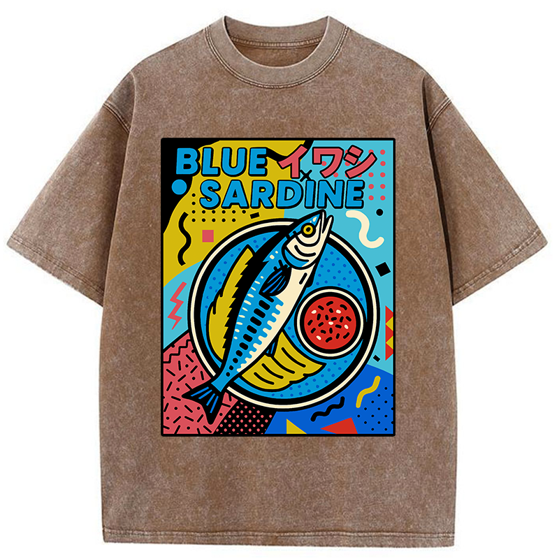 Tokyo-Tiger Memphis Style Sardine Washed T-Shirt