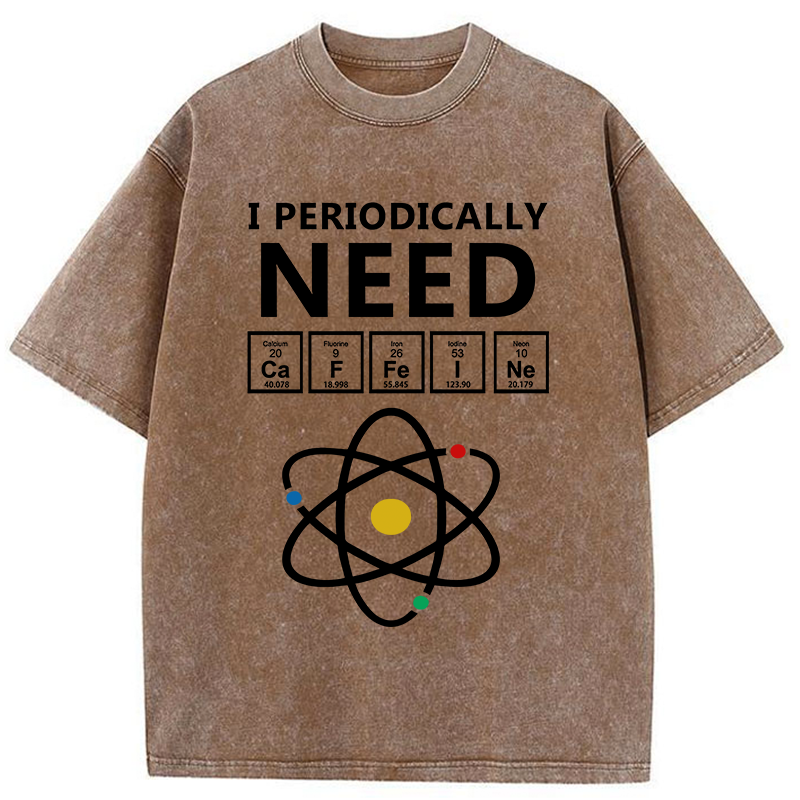 Tokyo-Tiger Periodically Need Caffeine Washed T-Shirt