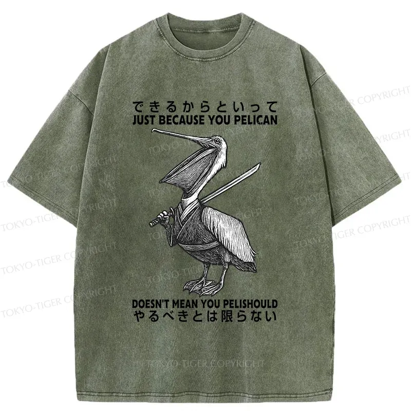Tokyo-Tiger Pelican Samurai Washed T-Shirt
