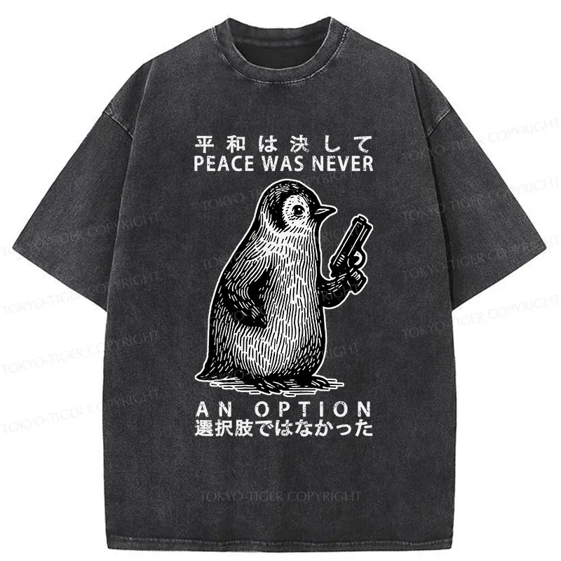 Tokyo-Tiger Penguin That Can't Choose Washed T-Shirt