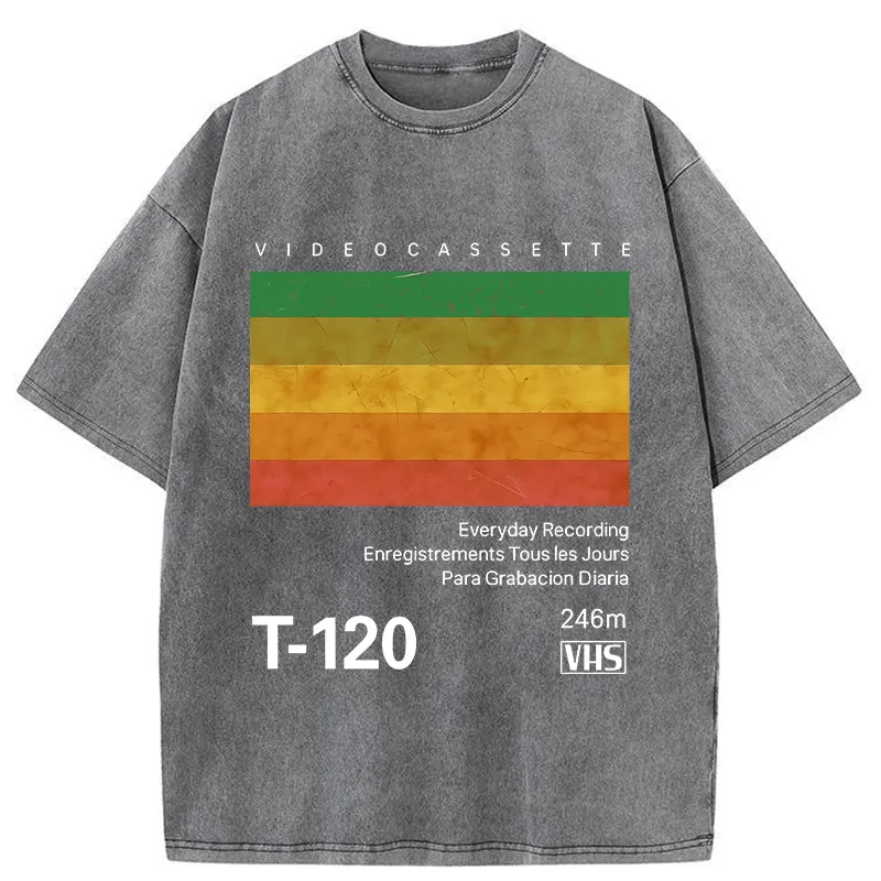 Tokyo-Tiger Retro Videocassette VHS Washed T-Shirt