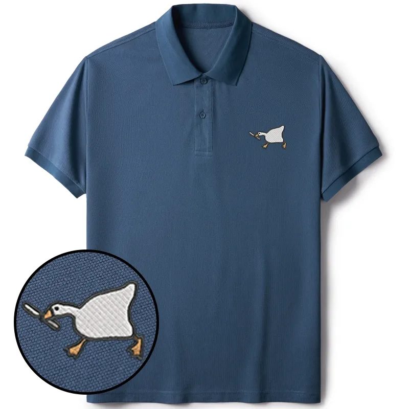 Tokyo-Tiger Naughty Goose Embroidered Polo T-Shirt