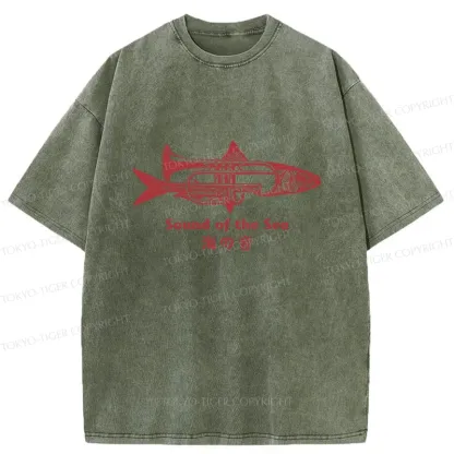 Tokyo-Tiger Sound Of The Sea Washed T-Shirt