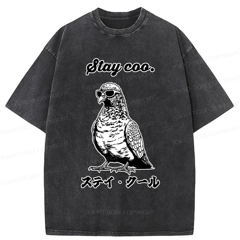 Tokyo-Tiger Keep Cool Pigeon Washed T-Shirt