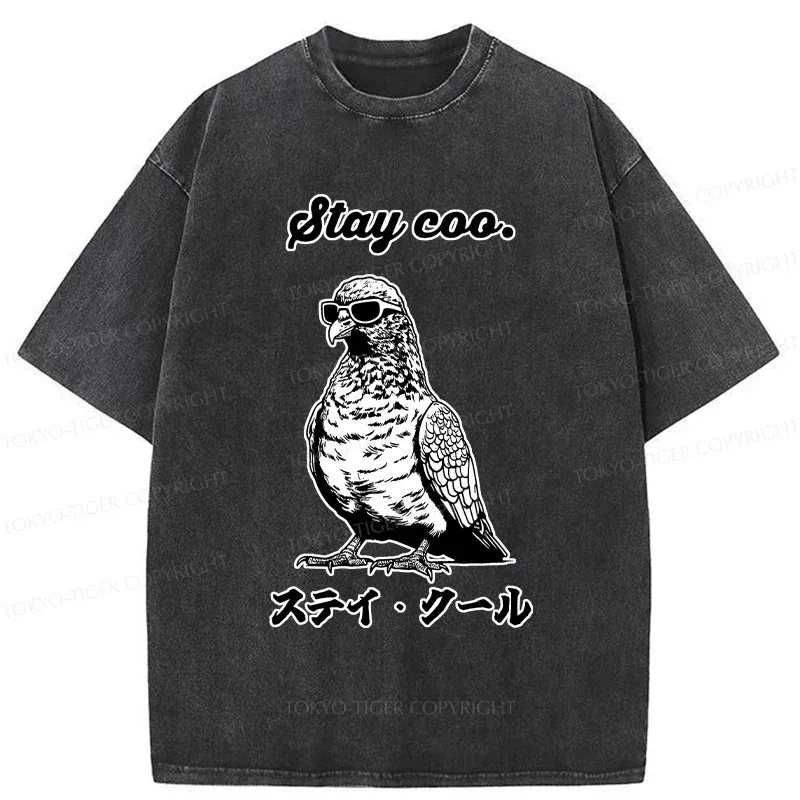 Tokyo-Tiger Keep Cool Pigeon Washed T-Shirt