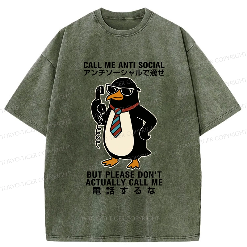 Tokyo-Tiger Don't Actually Call Penguin Washed T-Shirt