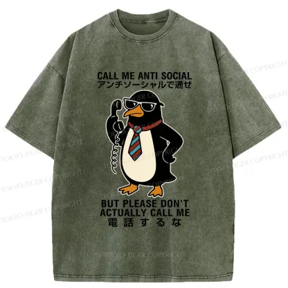 Tokyo-Tiger Don't Actually Call Penguin Washed T-Shirt