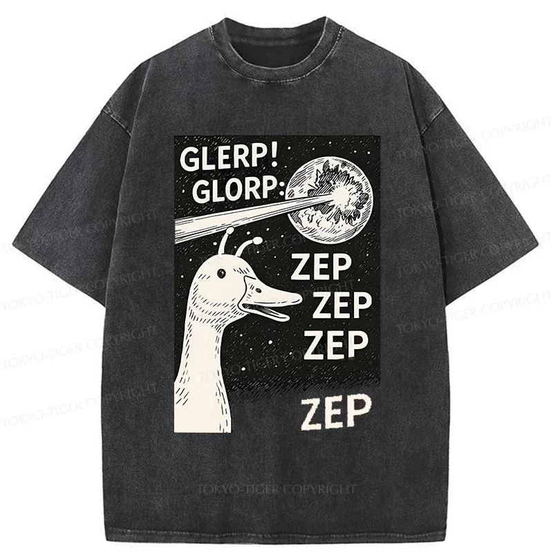 Tokyo-Tiger Geese Attacking The Earth Washed T-Shirt