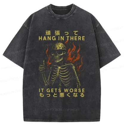 Tokyo-Tiger Skeletons Who Encourage Others Washed T-Shirt