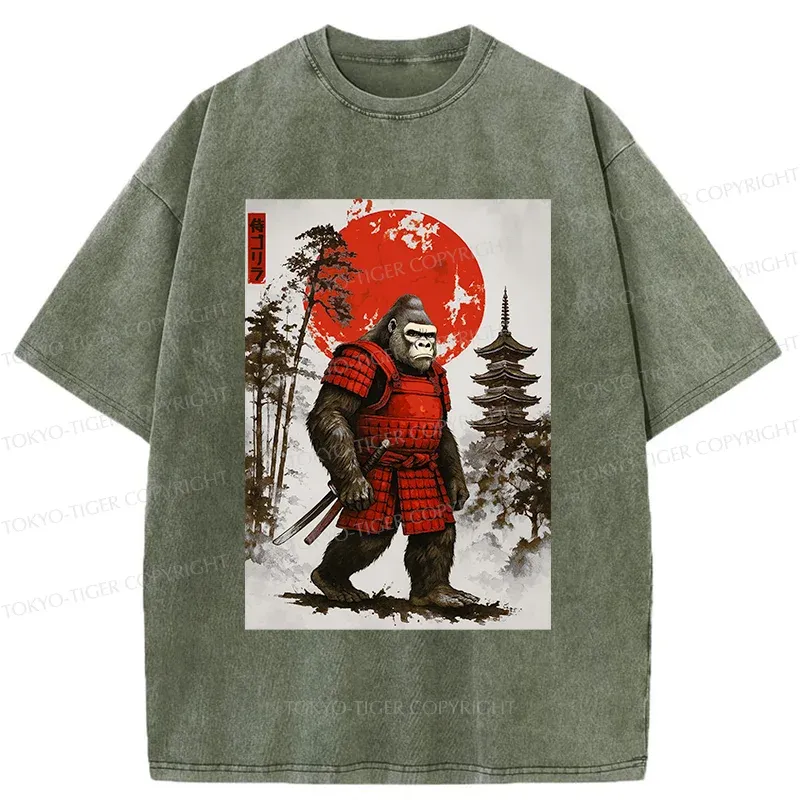 Tokyo-Tiger Gorilla Warrior Washed T-Shirt