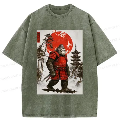 Tokyo-Tiger Gorilla Warrior Washed T-Shirt