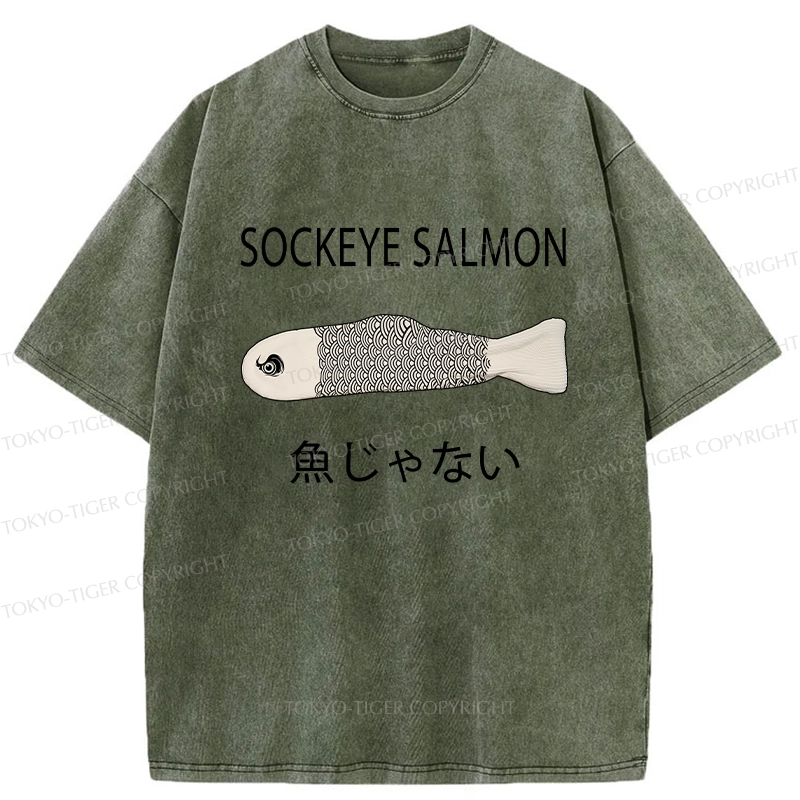Tokyo-Tiger Sockeye Salmon Washed T-Shirt