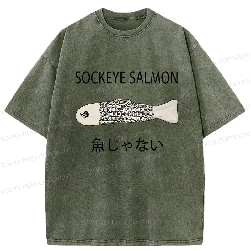 Tokyo-Tiger Sockeye Salmon Washed T-Shirt