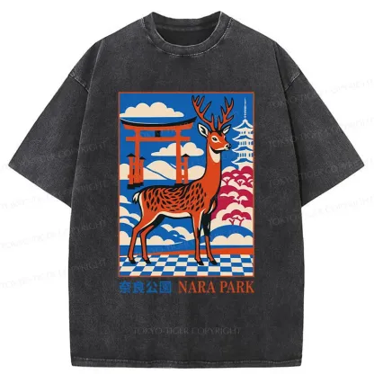 Tokyo-Tiger Nara Deer Park Washed T-Shirt