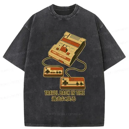 Tokyo-Tiger Game Consoles Of The Past Washed T-Shirt