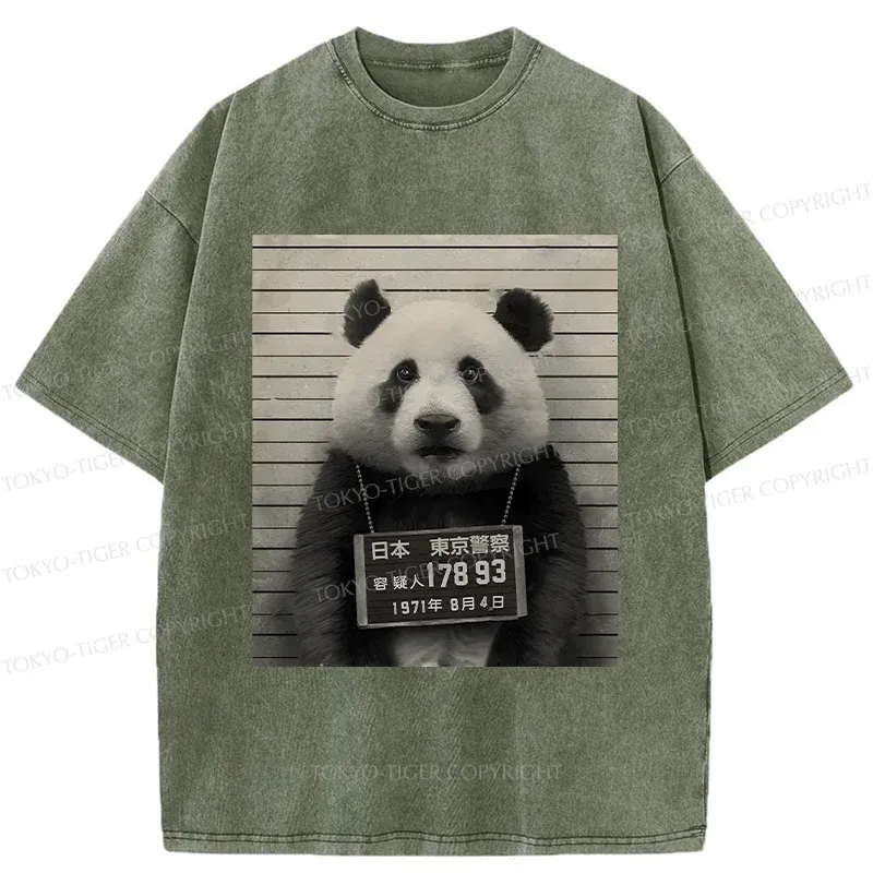 Tokyo-Tiger Arrested Panda Washed T-Shirt