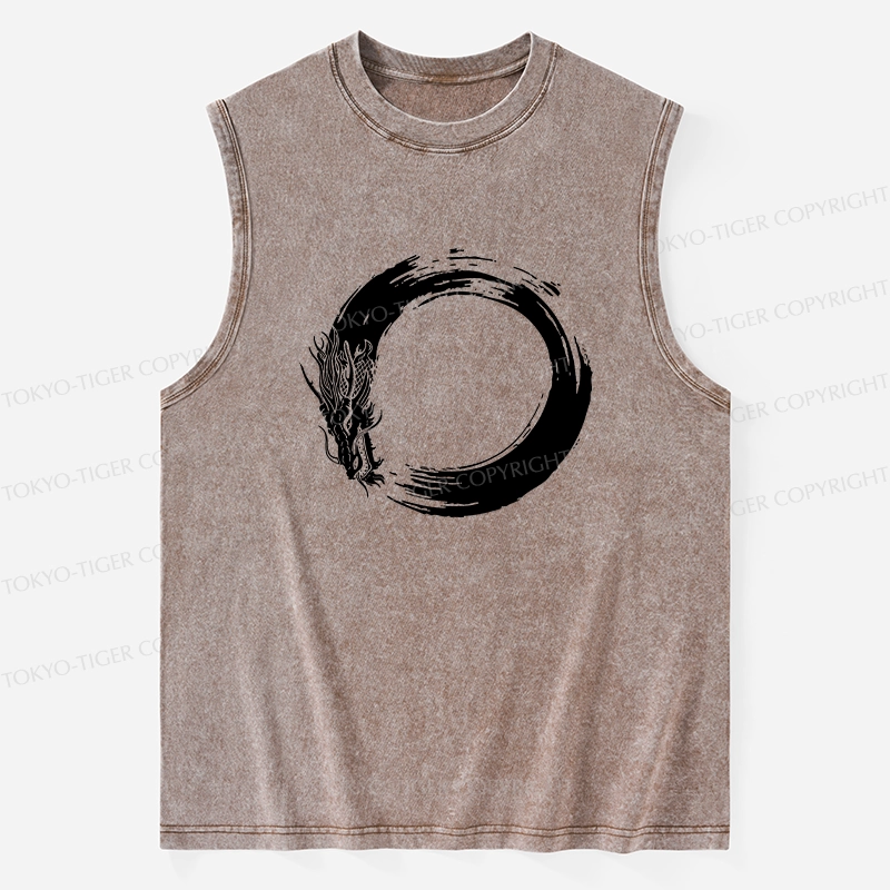 Tokyo-Tiger Dragon's Circle Washed Tank